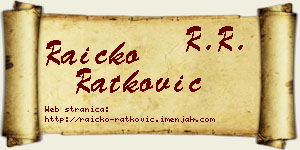 Raičko Ratković vizit kartica